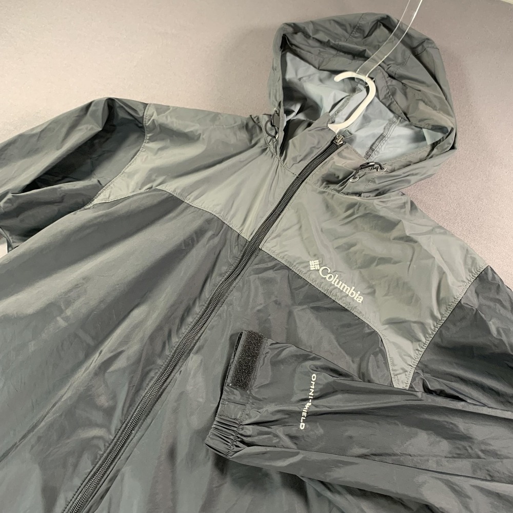 Columbia Men's Black & Charcoal Raincoat Hooded Jacket